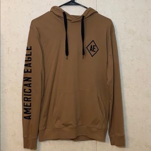 AEO Brown Hooded Shirt/Sweatshirt